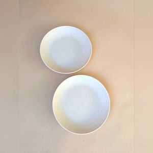 Ikea Toddler Plates, minimalist, cream beige plastic BPA Free, simple - set of 2